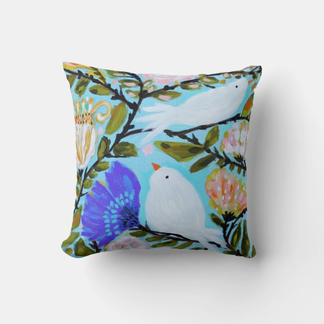 Sweet Love Birds II Throw Pillow (Front)