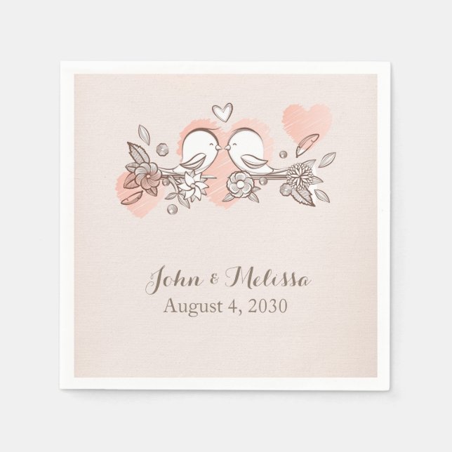 Sweet Love Birds Napkin (Front)