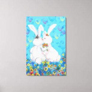 Sweet Love Canvas Print Couple Bunny