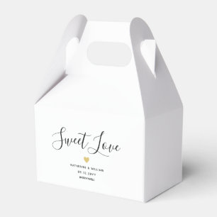  Sweet Love Elegant Black and White Wedding Favor Box