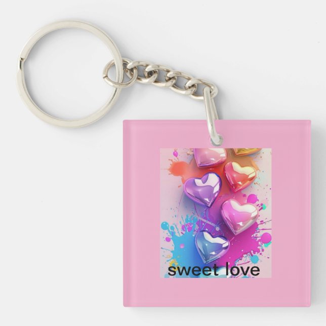 sweet love key-chain keychain (Front)