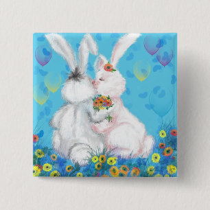 Sweet Love - Kiss - Hug 2 Inch Square Button