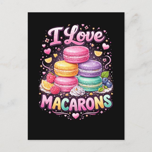 Sweet Love Macarons Postcard (Front)