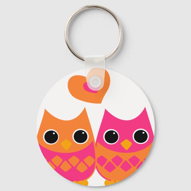 Sweet Love Owls Keychain (Front)