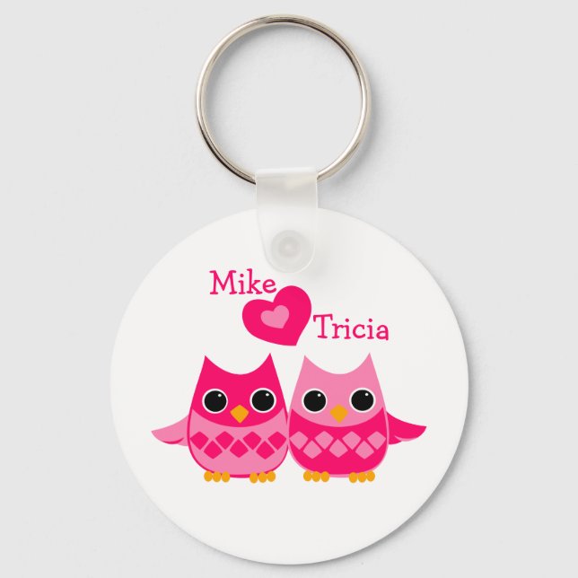 Sweet Love Owls Keychain (Front)