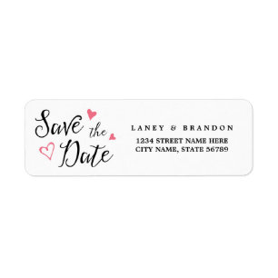 Sweet Love Save the Date Return Address Labels