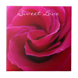 Sweet Love tile Wedding gifts Pink Rose Tile Bride