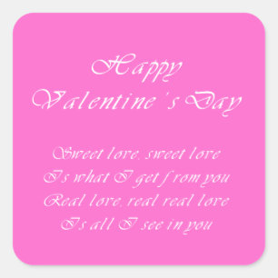 Sweet love valentine's day square sticker