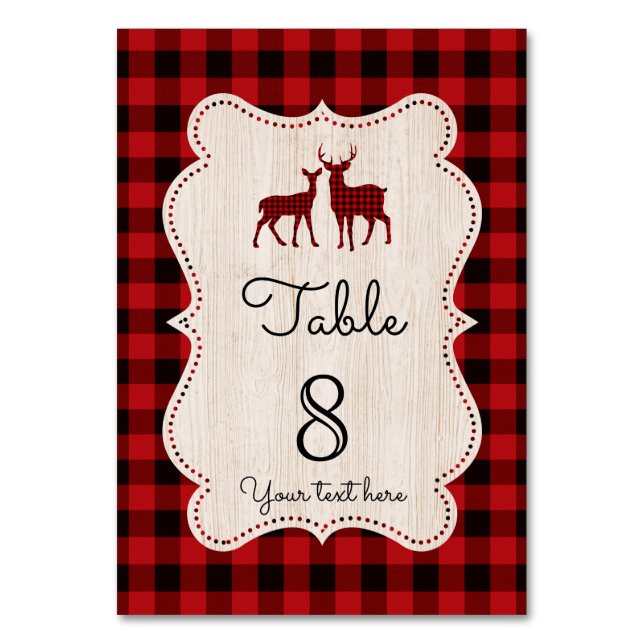Sweet Lumberjack Little Hunter Baby Shower Table Number (Front)