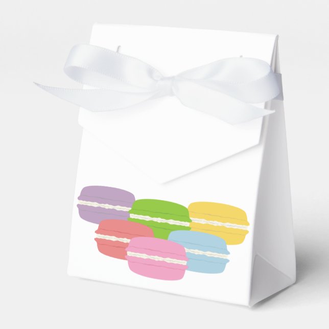 Sweet Macarons Cake Favor Box (Front Side)
