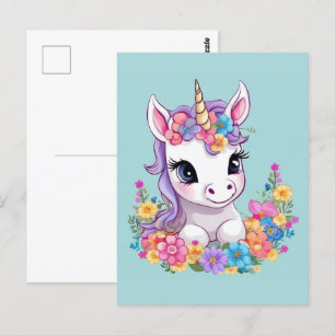 Sweet Magical Baby Unicorn Postcard