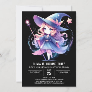 Sweet Majestic Wizard Birthday Invitation