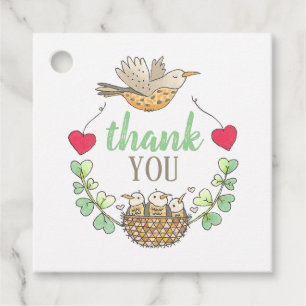 Sweet Mama and Baby Birds Nest Wreath Favour Tags