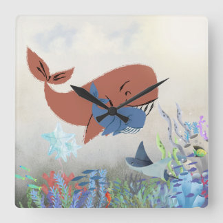 Sweet Mama & Baby Whale Nursery Wall Clock