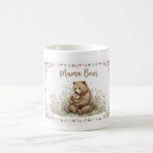 Sweet Mama Bear and Baby Bear Floral Watercolor  Coffee Mug