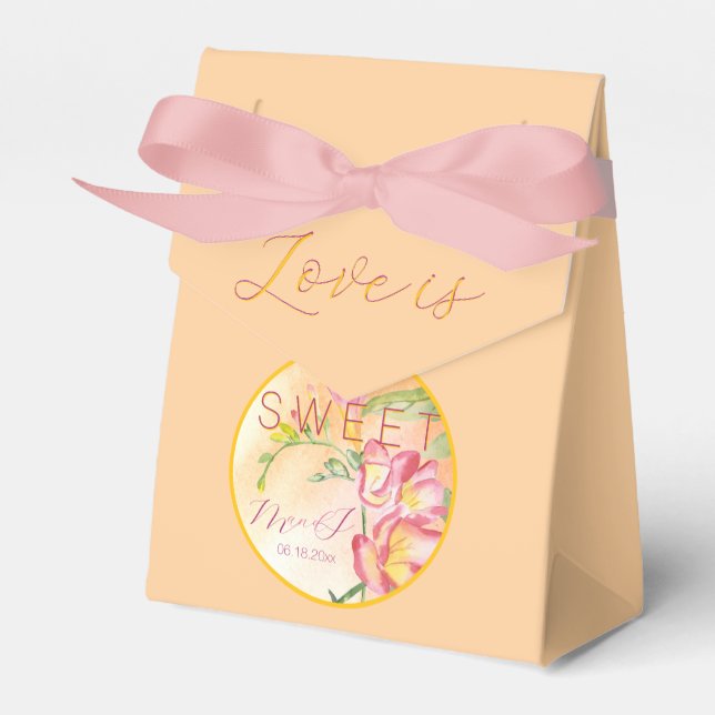 Sweet Mango Tropical Freesia Favor Box (Front Side)