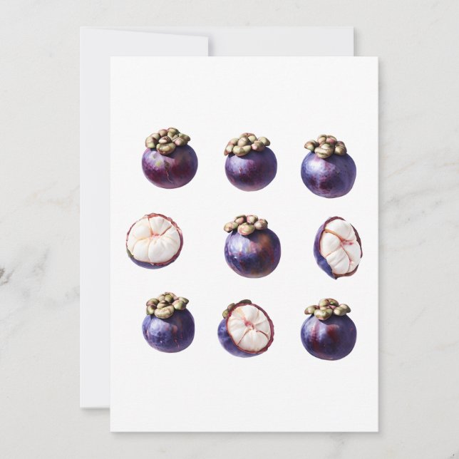 Sweet Mangosteen Tropical Fruit Invitation (Front)