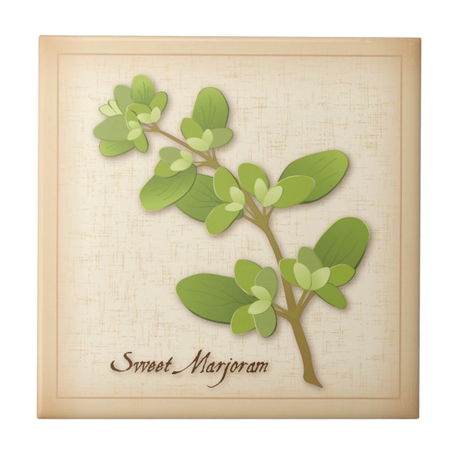 Sweet Marjoram Herb Tile (Front)