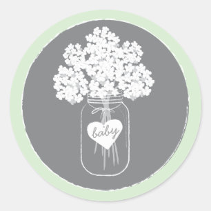 Sweet Mason Jar Baby Shower Favour Sticker