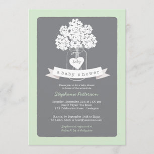 Sweet Mason Jar Baby shower neutre Invitation