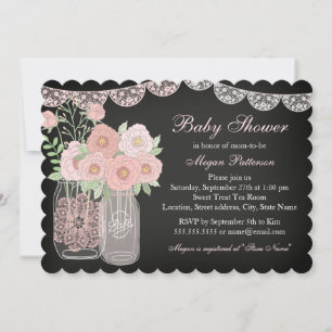 Sweet Mason Jar Chalkboard Baby shower Invitation