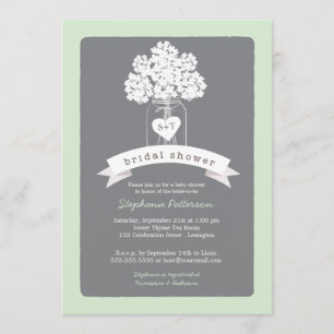 Sweet Mason Jar Neutral Bridal Shower Invitation