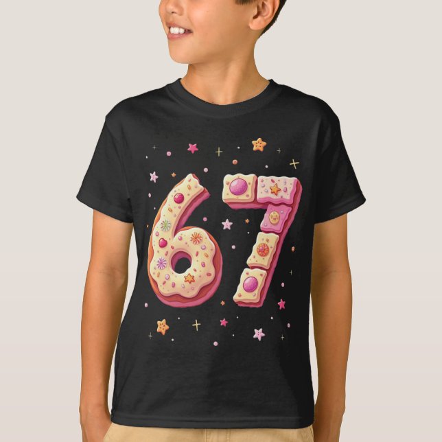 Sweet Math Donut Fraction Back to School 67 T-Shirt (Front)