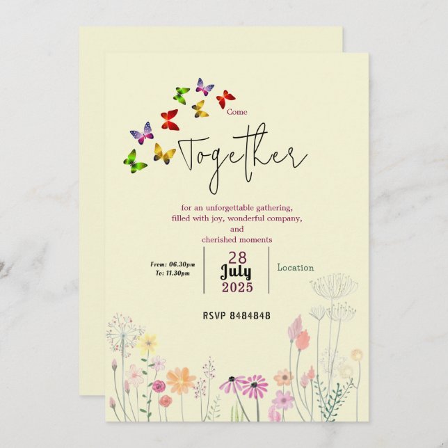 Sweet memories gathering  invitation (Front/Back)