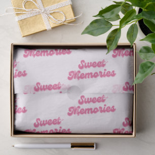 Sweet Memories Pink & Blush White Bridal Shower Tissue Paper