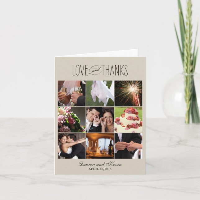 Sweet Memories Thank You Card - Khaki (Front)