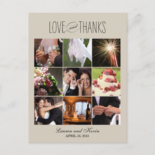 Sweet Memories Wedding Thank You Card (Front)