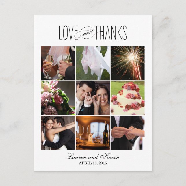Sweet Memories Wedding Thank You Card (Front)