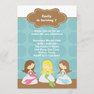 Sweet Mermaids Invitations d'anniversaire