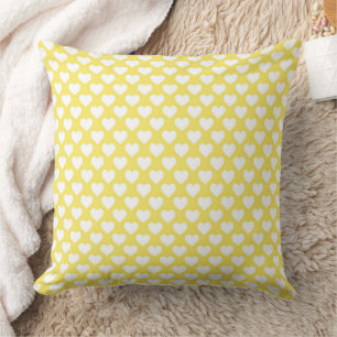 Sweet Mini Hearts Grid Seamless Pattern Throw Pillow