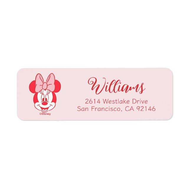 Sweet Minnie Mouse Bow Face Line Art (Front)