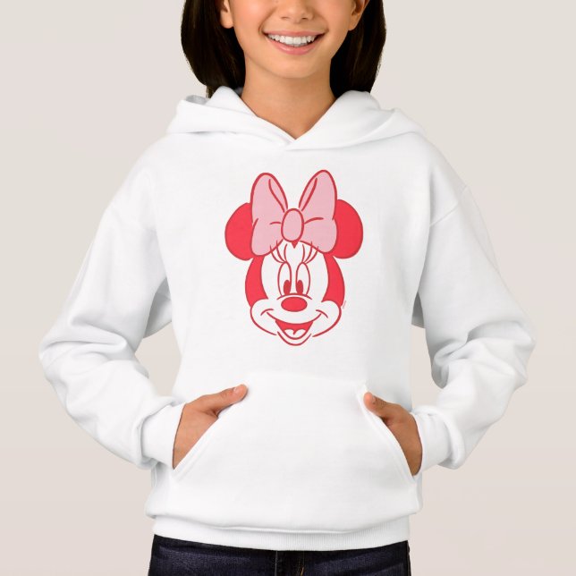 Sweet Minnie Mouse Bow Face Line Art (Front)