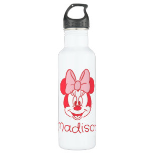 Sweet Minnie Mouse Bow Face Line Art 710 Ml Water Bottle
