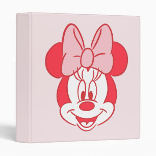 Sweet Minnie Mouse Bow Face Line Art Binder