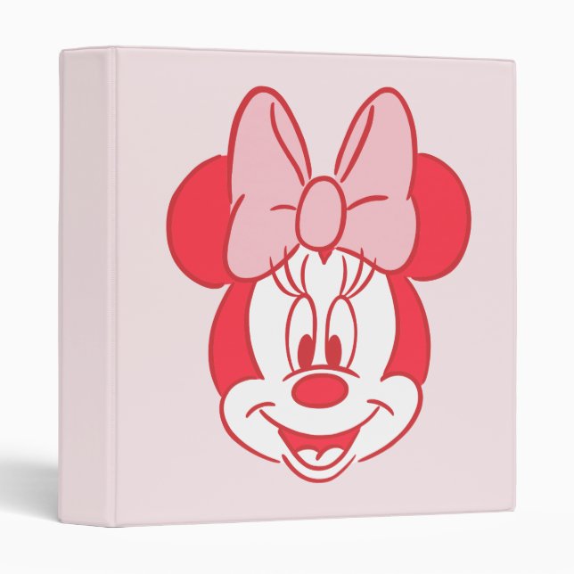 Sweet Minnie Mouse Bow Face Line Art Binder (Front/Spine)