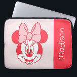Sweet Minnie Mouse Bow Face Line Art Laptop Sleeve<br><div class="desc">Simple, cheerful, and full of classic charm, this adorable Minnie Mouse face artwork highlights her iconic bow and joyful expression in a clean, modern line-art style. The bold monochrome look makes it both playful and versatile, perfect for mixing and matching with custom colors, names, or messages. Ideal for customizable Zazzle...</div>