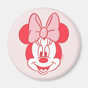 Sweet Minnie Mouse Bow Face Line Art Magnet