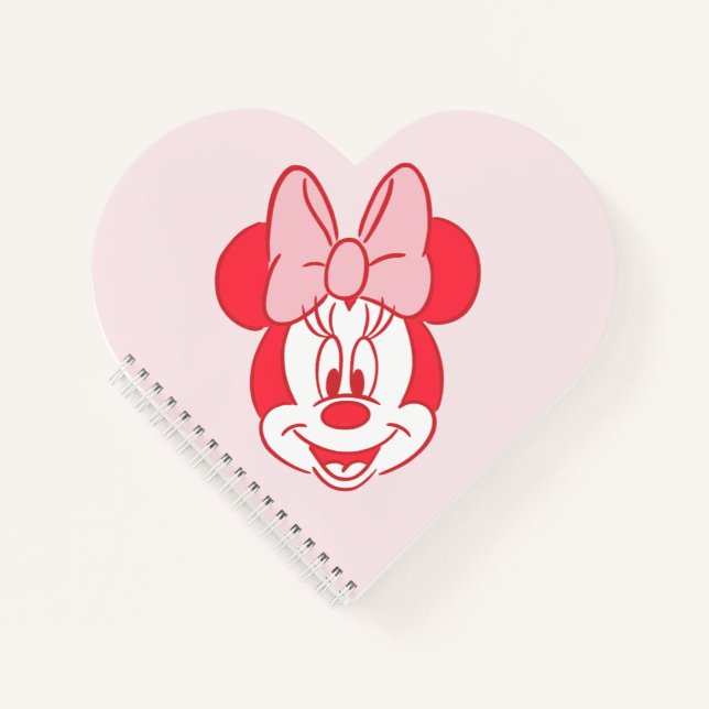 Sweet Minnie Mouse Bow Face Line Art Notebook (Front)