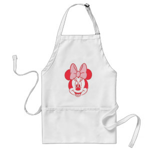Sweet Minnie Mouse Bow Face Line Art Standard Apron