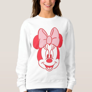 Sweet Minnie Mouse Bow Face Line Art Sweatshirt