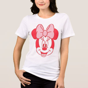Sweet Minnie Mouse Bow Face Line Art Tri-Blend Shirt