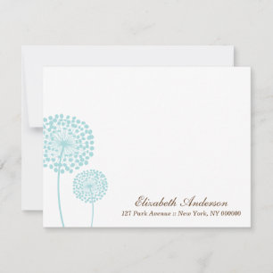 Sweet Mint Dandelions Flat Thank You Notes