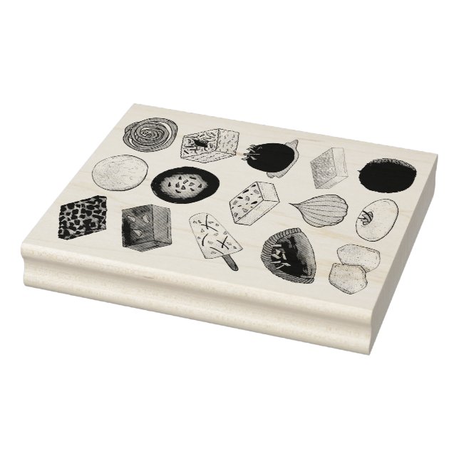 Sweet Mithais Indian Candy Sweets Foodie Print Rubber Stamp (Stamp)