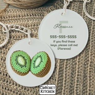 Sweet moderne minimal vert Crochet Kiwi Nom