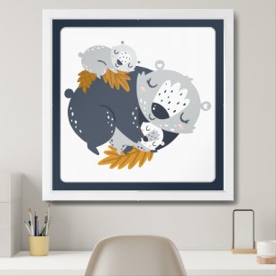 Sweet Mom and Baby Animals Poster