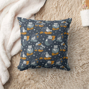 Sweet Mom and Baby Animals Throw Pillow